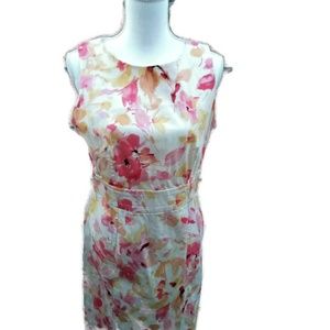 Anne Klein Floral Cotton Dress size 8